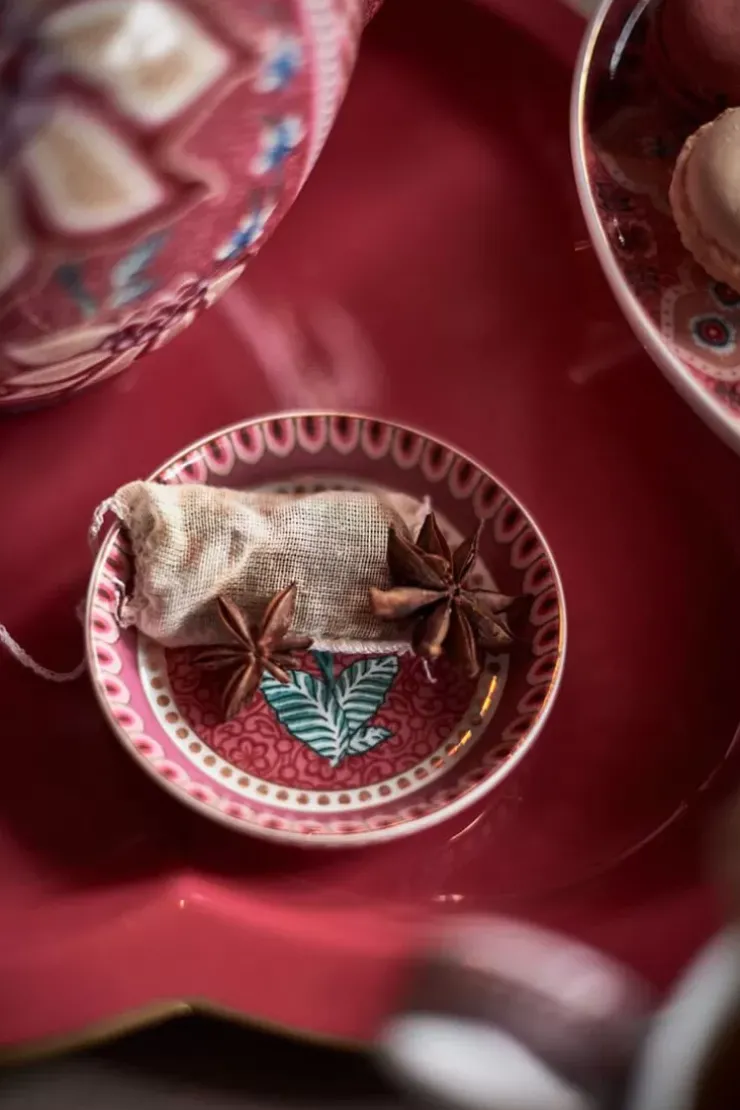 Teebeutelablage|Pip Studio Flower Festival Teebeutelablage Dunkel Rosa