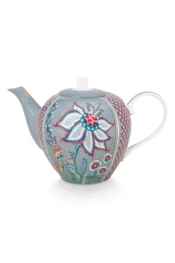 Teekannen|Pip Studio Flower Festival Teekanne Gross Hell Blau