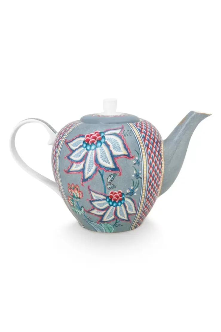 Teekannen|Pip Studio Flower Festival Teekanne Gross Hell Blau