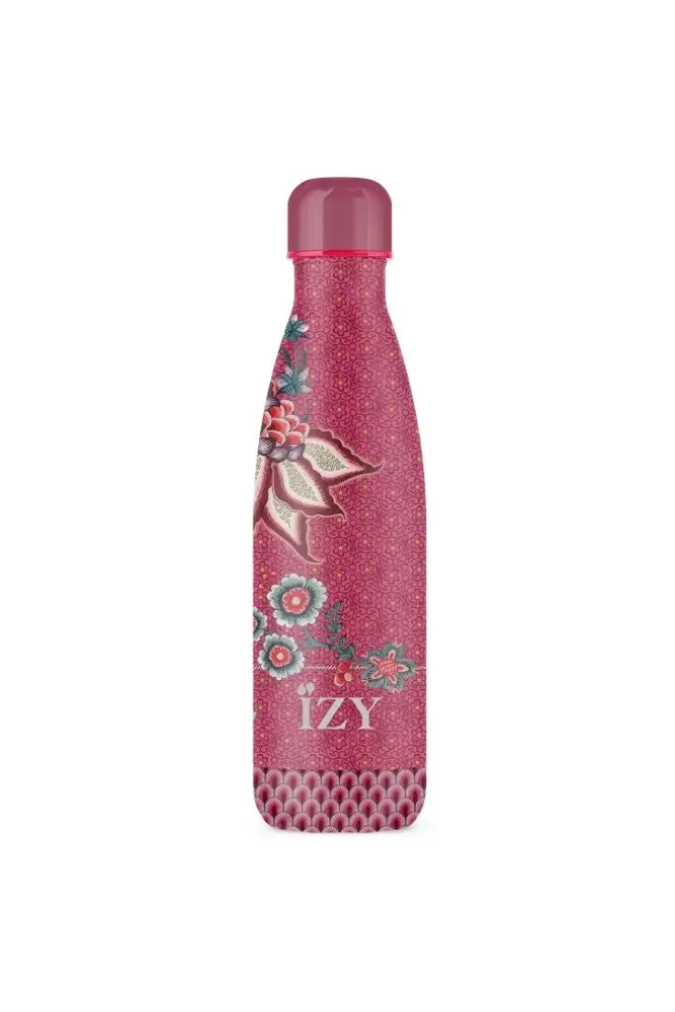 Thermosflaschen|Pip Studio Flower Festival Thermosflasche Dunkel 500Ml Rosa