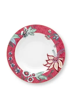Tiefe Teller|Pip Studio Flower Festival Tiefen Teller Dunkel 21.5 Cm Rosa