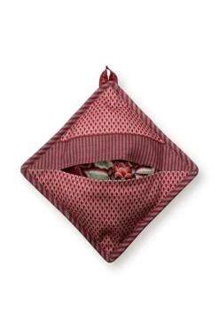 Ofenhandschuhe|Pip Studio Flower Festival Topflappen Quadratisch Dunkelrosa