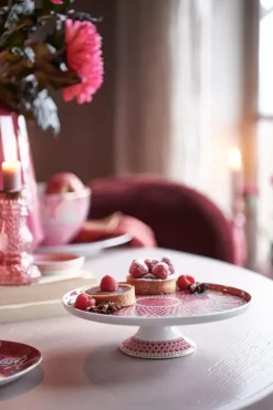 Tortenteller|Pip Studio Flower Festival Tortenteller Klein Herz Dunkel Rosa