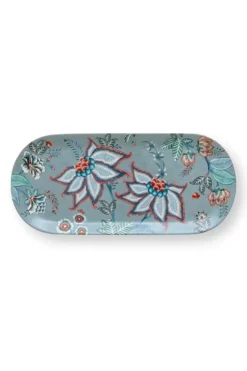 Tortenteller|Pip Studio Flower Festival Tortenteller Rechteckig Hell Blau