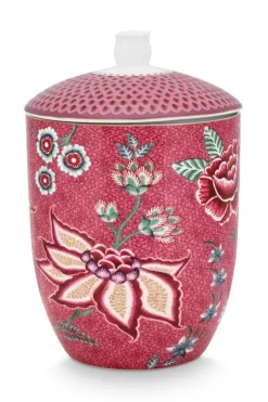 Vorratsdosen|Pip Studio Flower Festival Vorratsdose Dunkel Rosa