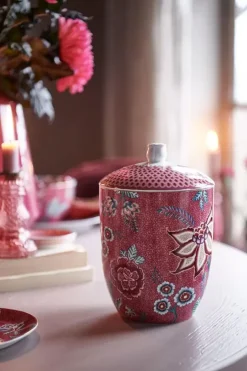 Vorratsdosen|Pip Studio Flower Festival Vorratsdose Dunkel Rosa