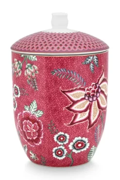 Vorratsdosen|Pip Studio Flower Festival Vorratsdose Dunkel Rosa