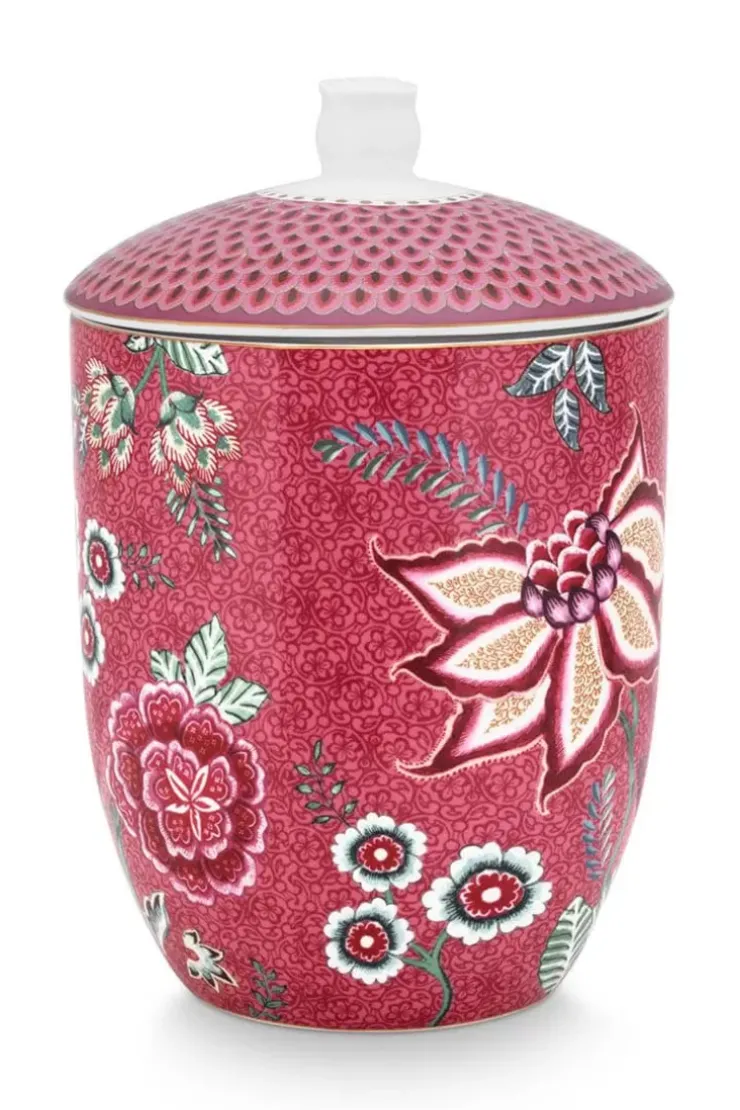 Vorratsdosen|Pip Studio Flower Festival Vorratsdose Dunkel Rosa