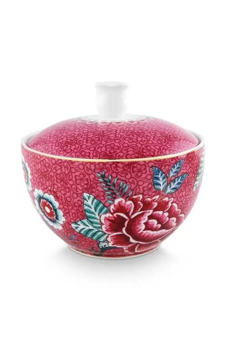 Zuckerdose|Pip Studio Flower Festival Zuckerdose Dunkel Rosa