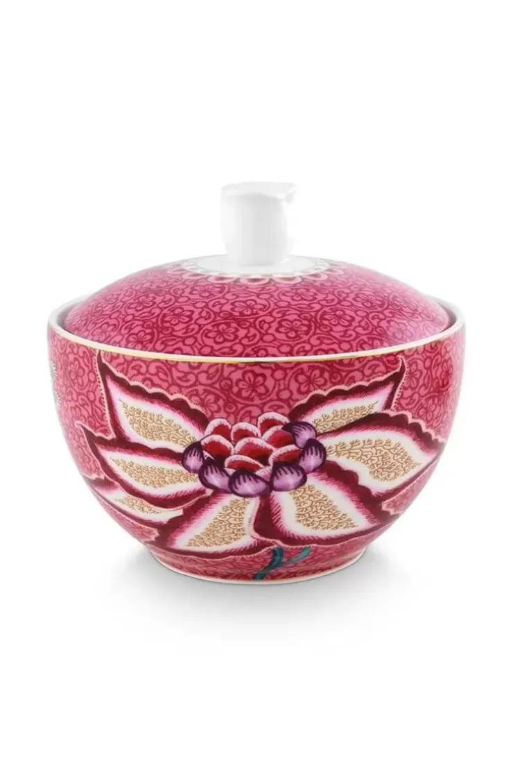 Zuckerdose|Pip Studio Flower Festival Zuckerdose Dunkel Rosa