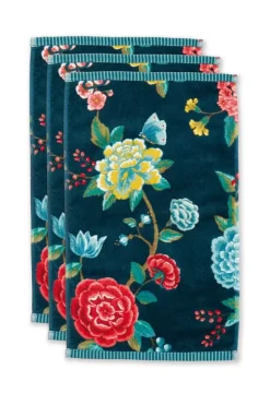 Gästetücher|Pip Studio Gastehandtuch Set/3 Good Evening Dunkel 30X50 Cm Blau