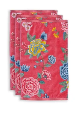 Gästetücher|Pip Studio Gastehandtuch Set/3 Good Evening 30X50 Cm Koralle