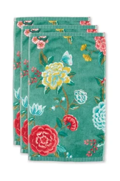 Gästetücher|Pip Studio Gastehandtuch Set/3 Good Evening 30X50 Cm Grun