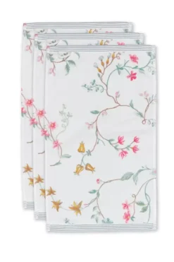 Gästetücher|Pip Studio Gastehandtuch Set/3 Les Fleurs 30X50 Cm Weis