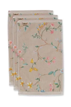 Gästetücher|Pip Studio Gastehandtuch Set/3 Les Fleurs 30X50 Cm Khaki