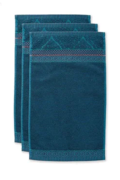 Gästetücher|Pip Studio Gastehandtuch Set/3 Soft Zellige Dunkel 30X50 Cm Blau
