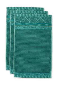 Gästetücher|Pip Studio Gastehandtuch Set/3 Soft Zellige 30X50 Cm Grun