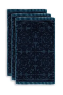 Gästetücher|Pip Studio Gastehandtuch Set/3 Tile De Pip Dunkel 30X50 Cm Blau