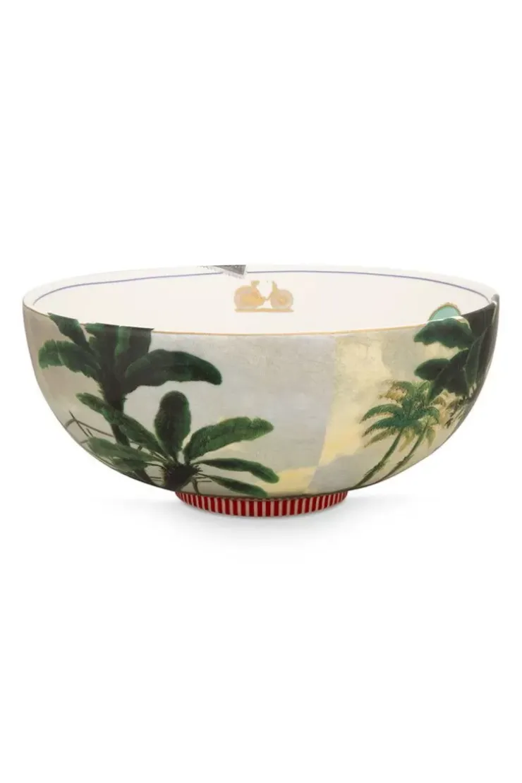 Salatschüsseln|Pip Studio Heritage Schale Palme Grun 23 Cm