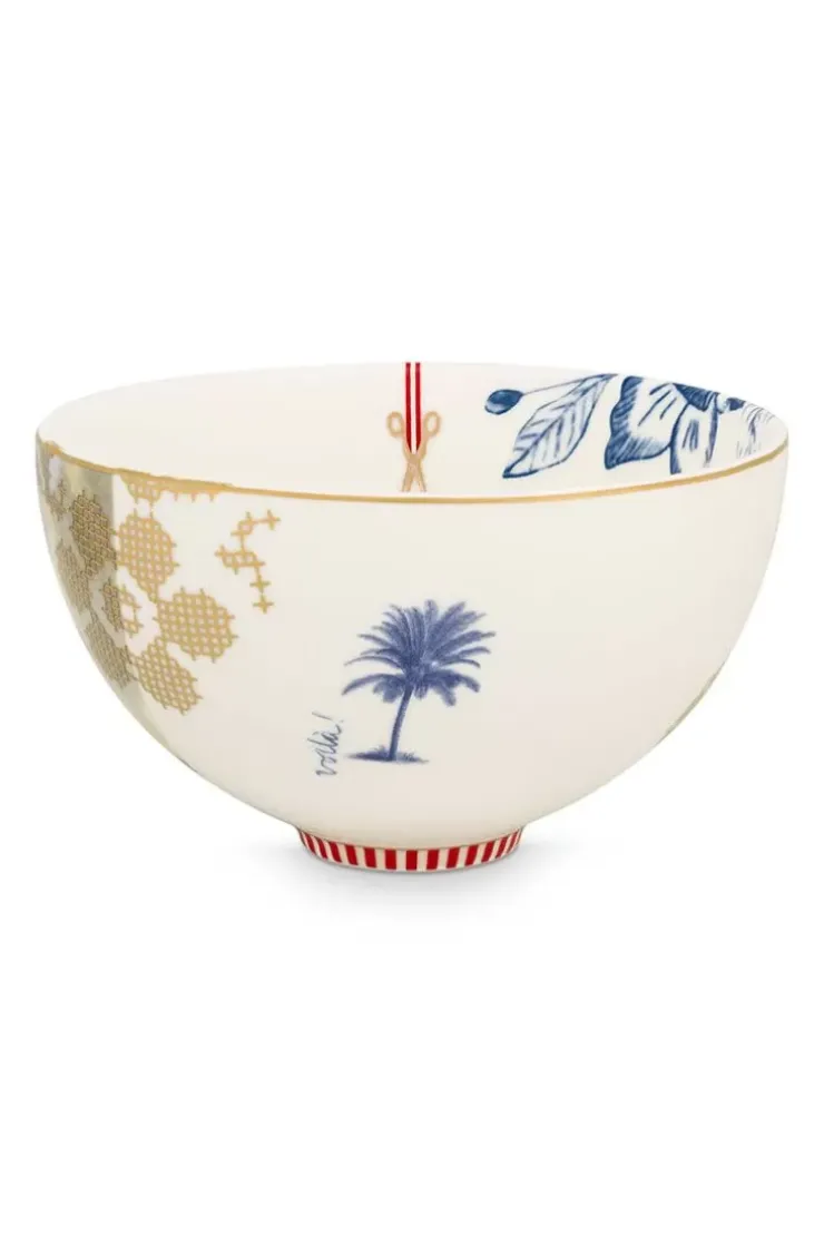 Schalen|Pip Studio Heritage Schale Palme Weis 15 Cm