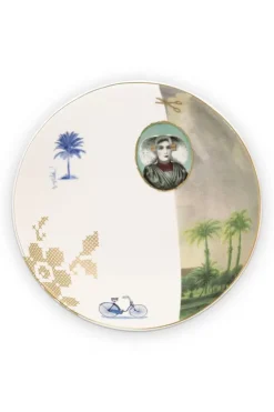 Tiefe Teller|Pip Studio Heritage Suppenteller Palme Weis 18 Cm