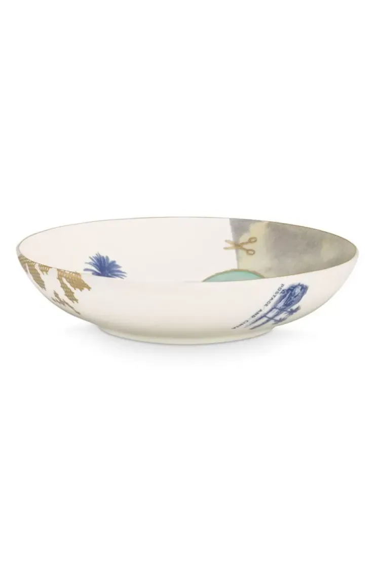 Tiefe Teller|Pip Studio Heritage Suppenteller Palme Weis 18 Cm