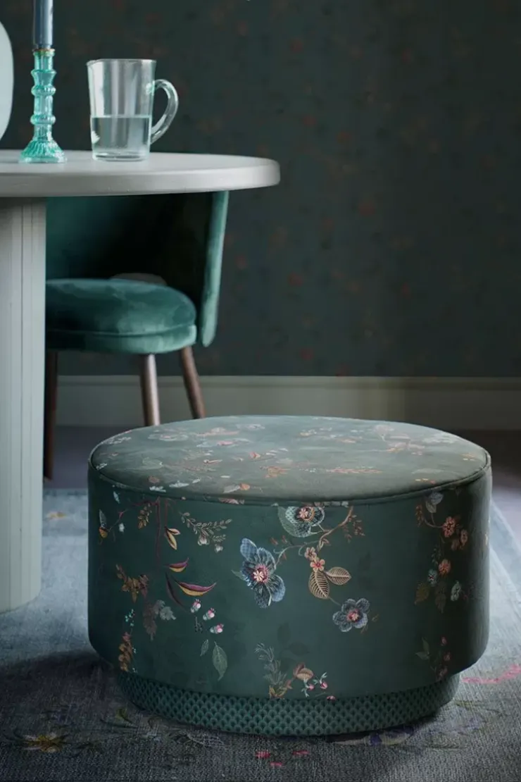 Hocker Und Stühle|Pip Studio Hocker Large Kawai Flower Grun