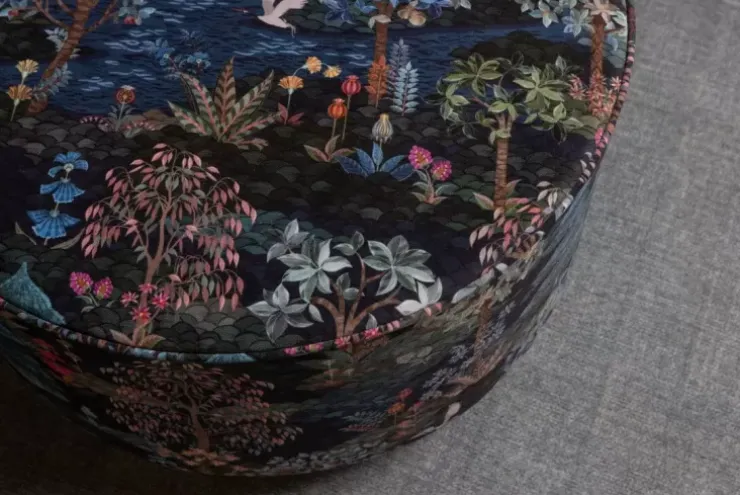 Hocker Und Stühle|Pip Studio Hocker Large Pip Garden Dunkelblau