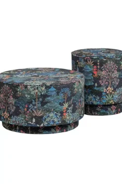 Hocker Und Stühle|Pip Studio Hocker Large Pip Garden Dunkelblau