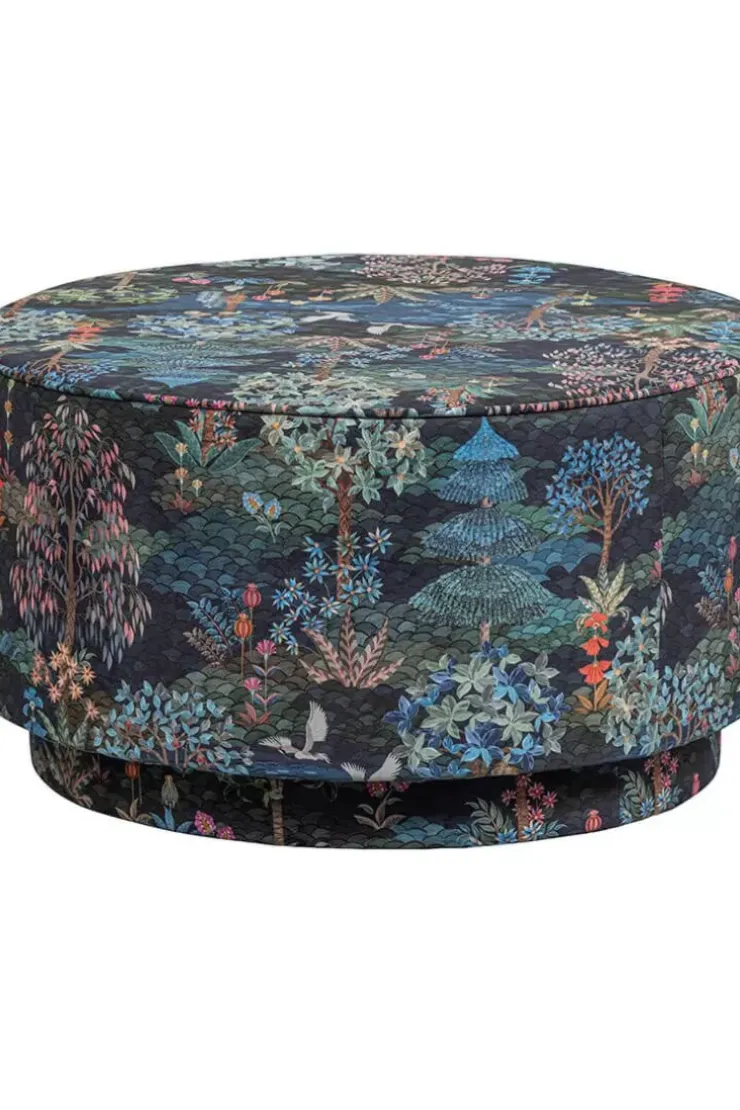 Hocker Und Stühle|Pip Studio Hocker Large Pip Garden Dunkelblau