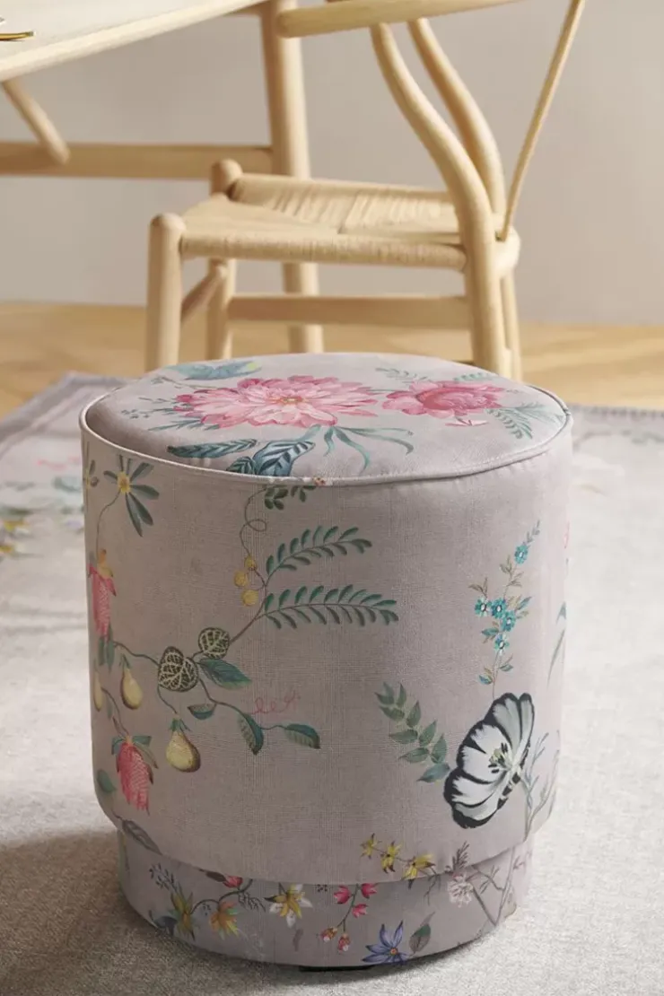 Hocker Und Stühle|Pip Studio Hocker Medium Fleur Grandeur Khaki