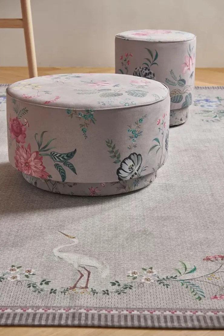 Hocker Und Stühle|Pip Studio Hocker Medium Fleur Grandeur Khaki