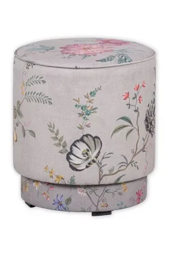 Hocker Und Stühle|Pip Studio Hocker Medium Fleur Grandeur Khaki