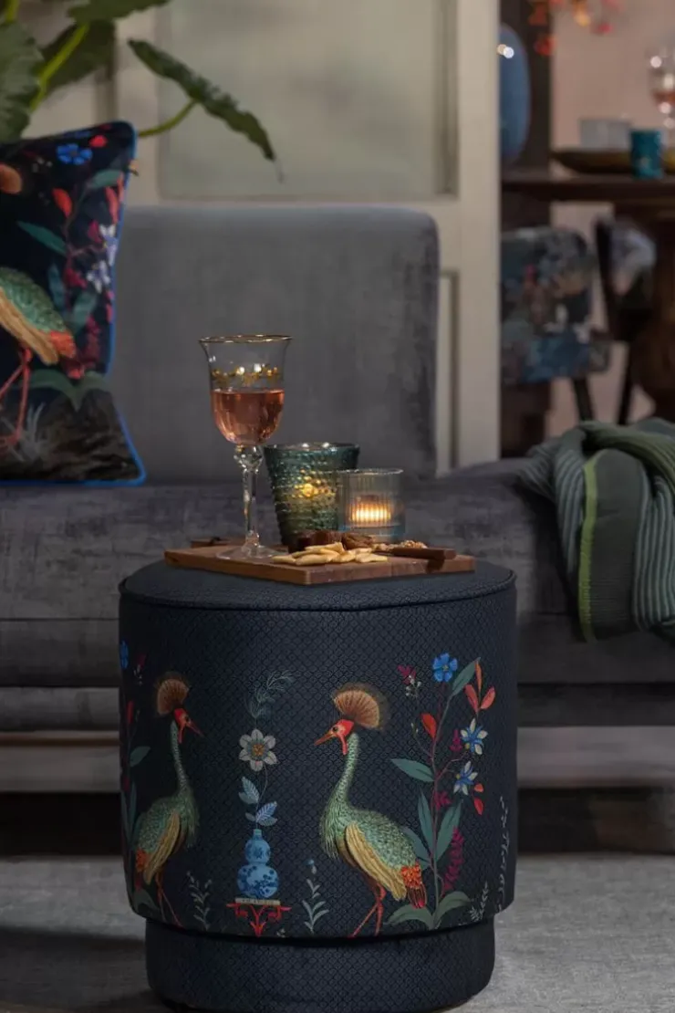 Hocker Und Stühle|Pip Studio Hocker Medium Flirting Birds Blau