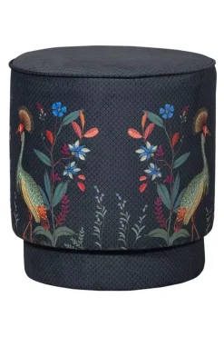 Hocker Und Stühle|Pip Studio Hocker Medium Flirting Birds Blau