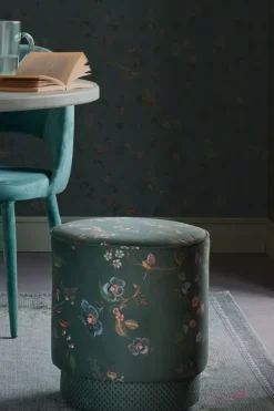 Hocker Und Stühle|Pip Studio Hocker Medium Kawai Flower Grun