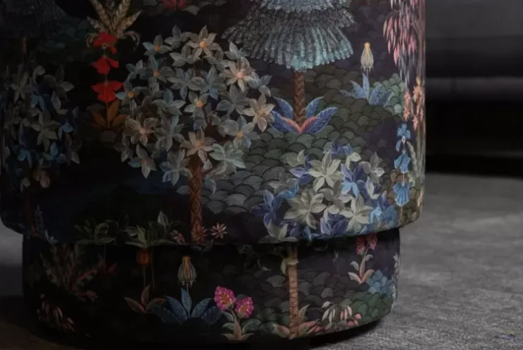 Hocker Und Stühle|Pip Studio Hocker Medium Pip Garden Dunkelblau