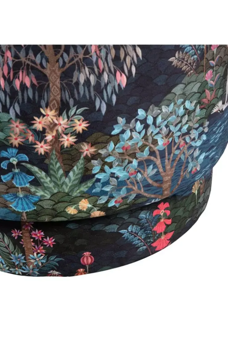Hocker Und Stühle|Pip Studio Hocker Medium Pip Garden Dunkelblau
