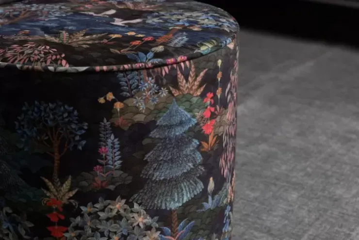 Hocker Und Stühle|Pip Studio Hocker Medium Pip Garden Dunkelblau