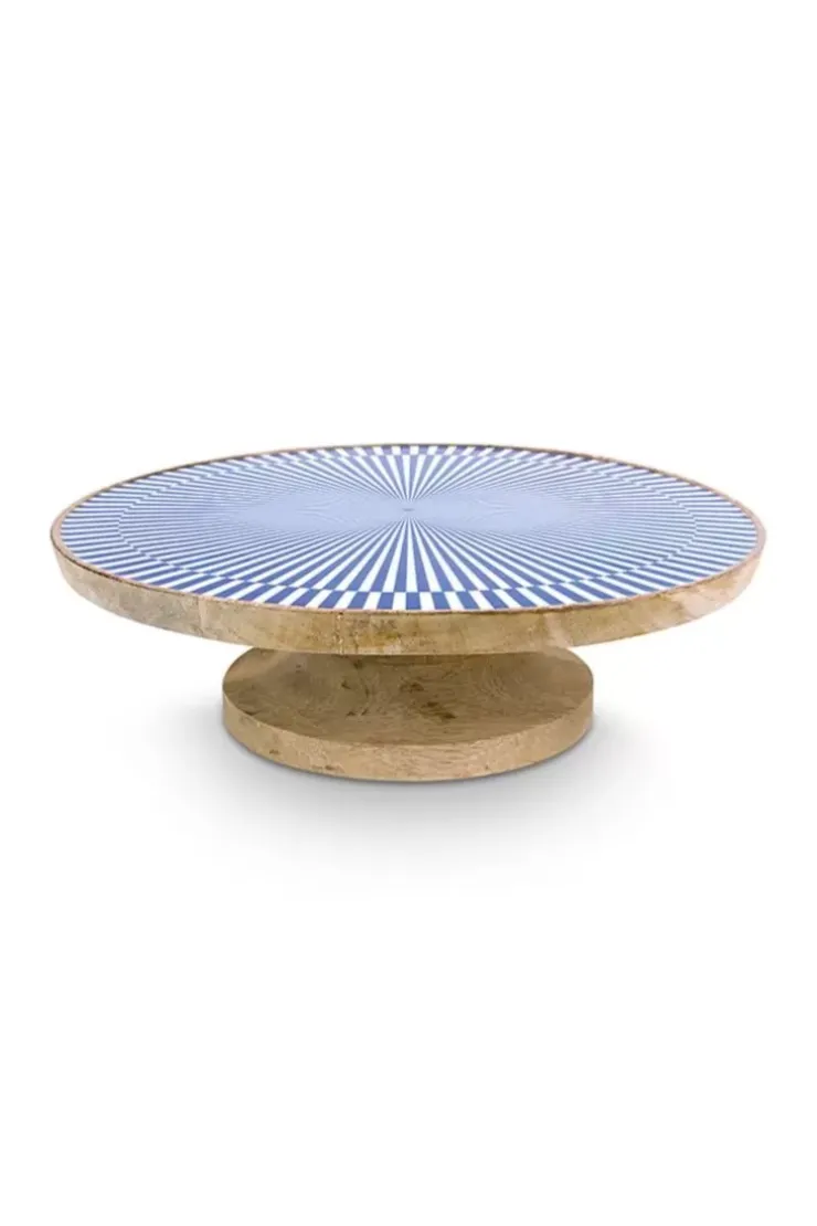 Tortenteller|Pip Studio Holzern Servierschale Blau 32 Cm