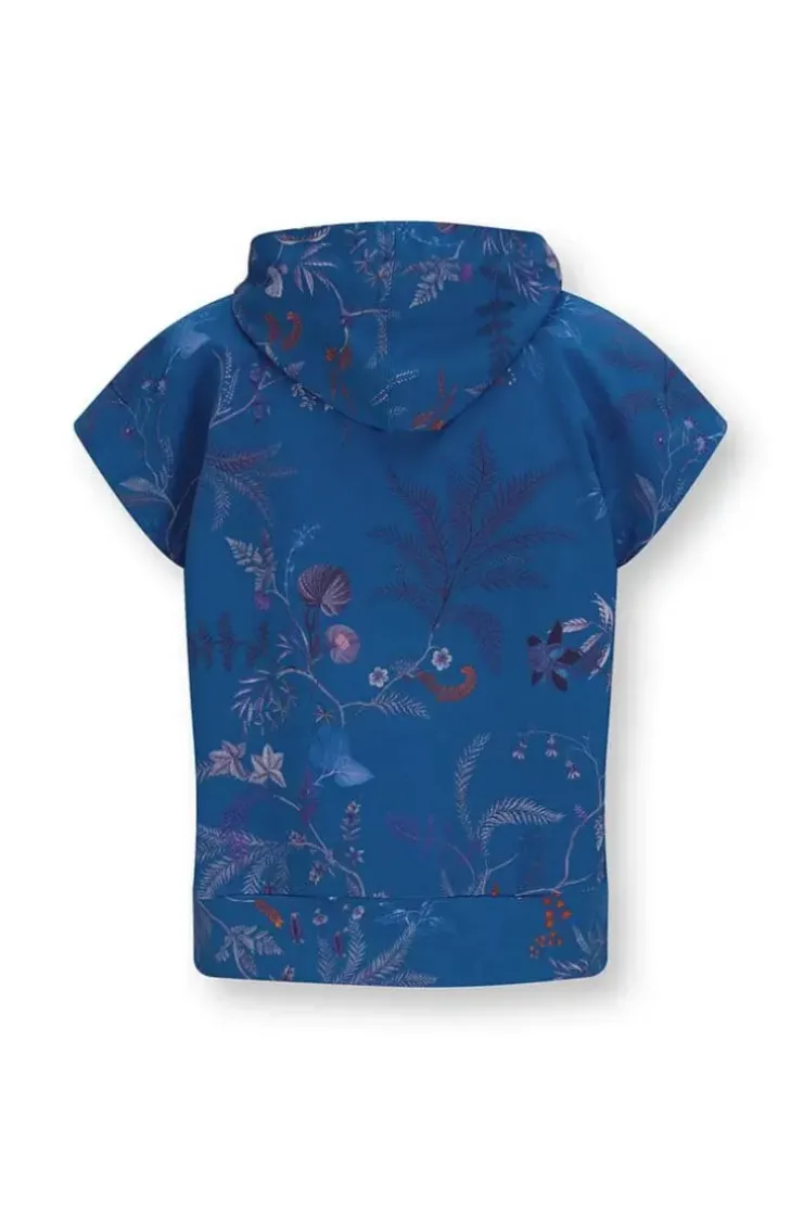 Pullover & Strickjacken|Pip Studio Hoodie Kurze Armel Isola Blau