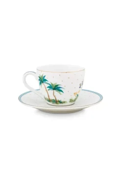 Tasse & Untertasse|Pip Studio Jolie Espresso Tasse & Untertasse Dots Gold Weis