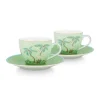 Porzellan Sets|Pip Studio Jolie Set/2 Espresso Tasse & Undertasse Grun