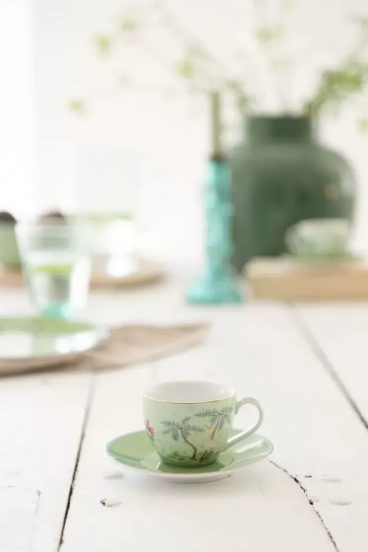 Porzellan Sets|Pip Studio Jolie Set/2 Espresso Tasse & Undertasse Grun