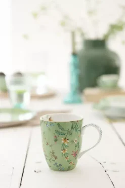 Porzellan Sets|Pip Studio Jolie Set/2 Tassen Gross Blumen Grun