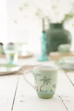 Porzellan Sets|Pip Studio Jolie Set/2 Tassen Gross Goldene Punkte Grun