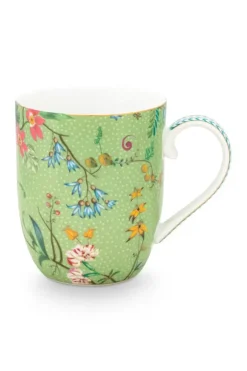 Kaffeetassen|Pip Studio Jolie Tasse Klein Blumen Grun