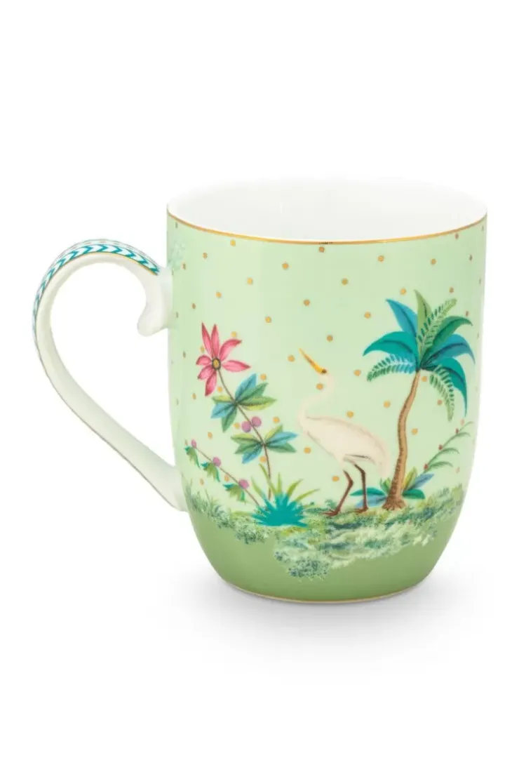 Kaffeetassen|Pip Studio Jolie Tasse Klein Goldene Punkte Grun