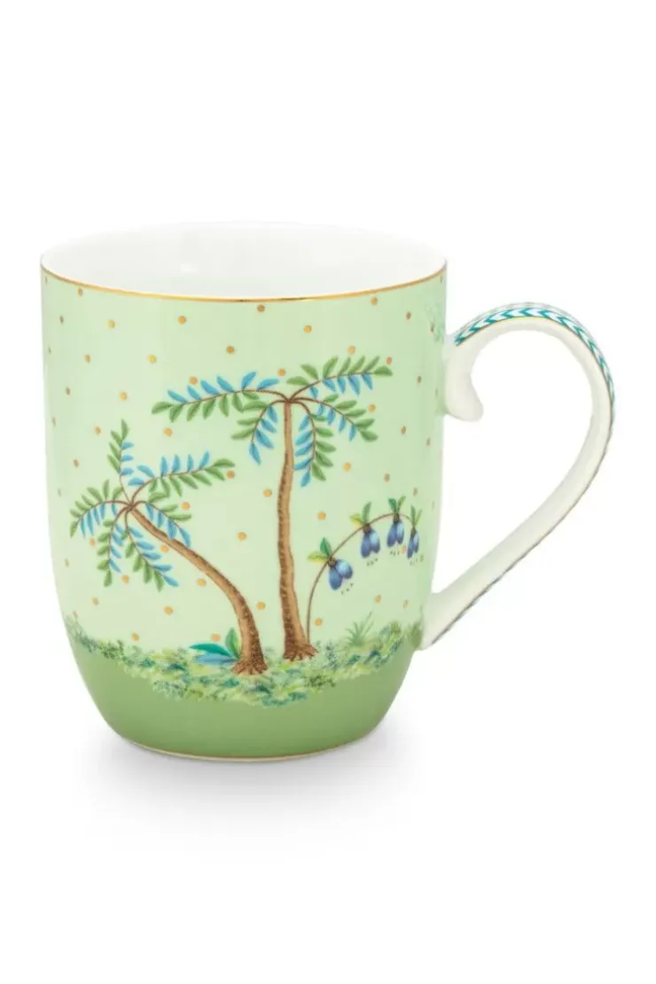 Kaffeetassen|Pip Studio Jolie Tasse Klein Goldene Punkte Grun