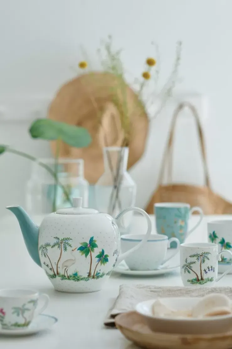 Teekannen|Pip Studio Jolie Teekanne Gross Dots Gold Weis
